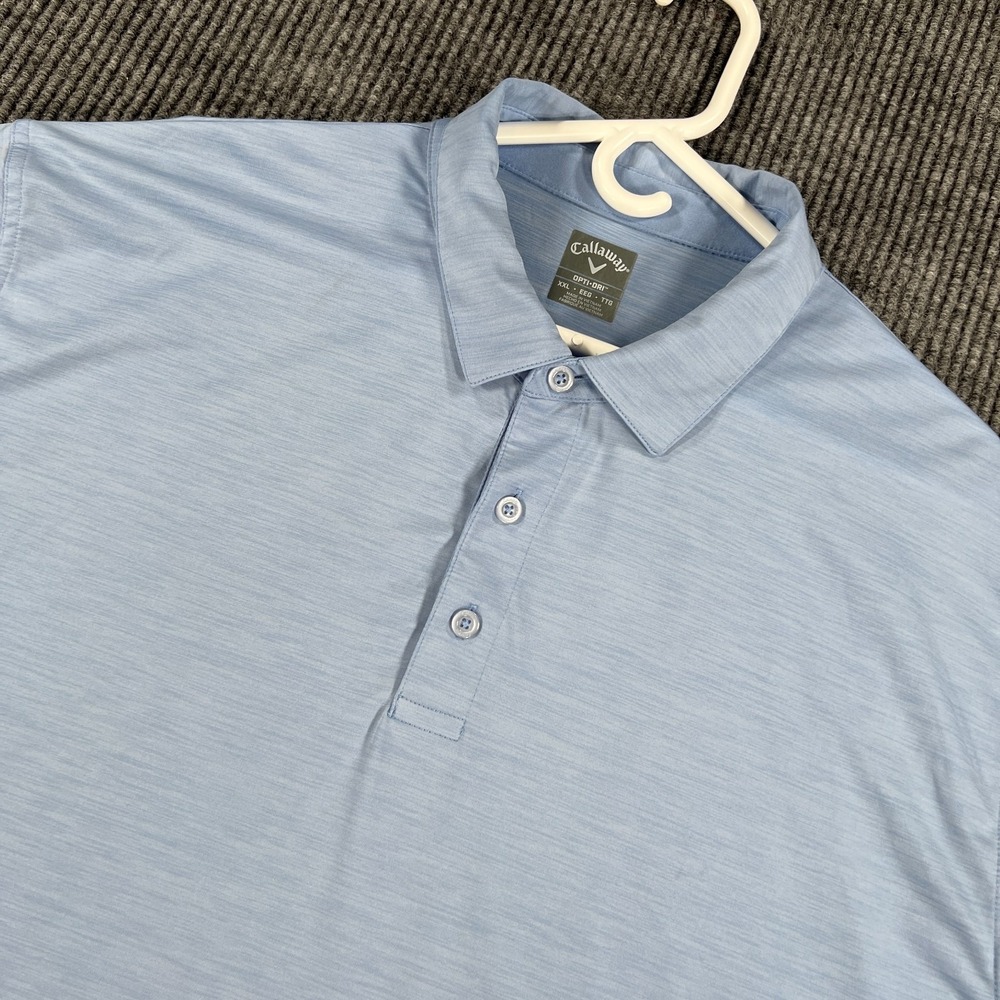 Callaway‎ Polo Shirt Mens XXL Light Blue Short Sleeve Opti Dri Performance Golf